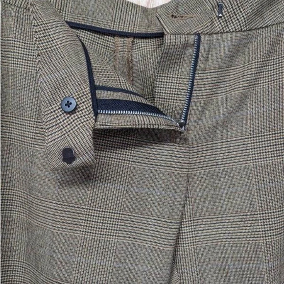 Rag & Bone Pants Womens Size 6 Brown Rebecca Wool Blend Glen Plaid Straight Leg - Picture 5 of 11